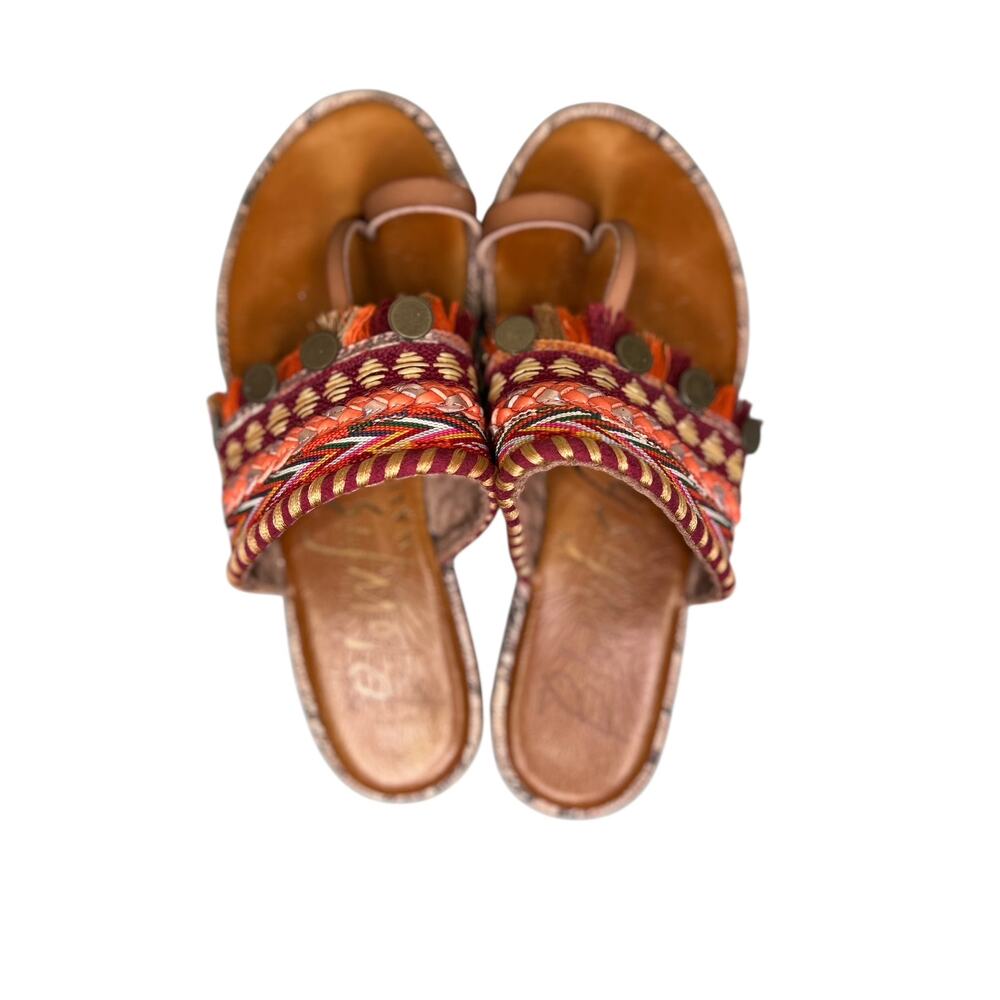 Blowfish Malibue Raelynn in Sea Lion Die Cut Multi Ribbons Sandals Sz. 9 - Picture 2 of 6